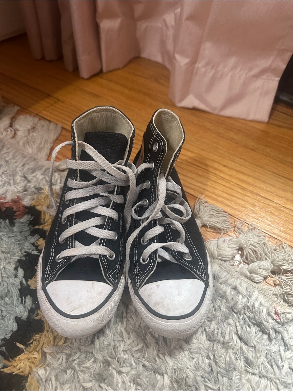 Converse Black High-Top Kids Sneakers with White Laces